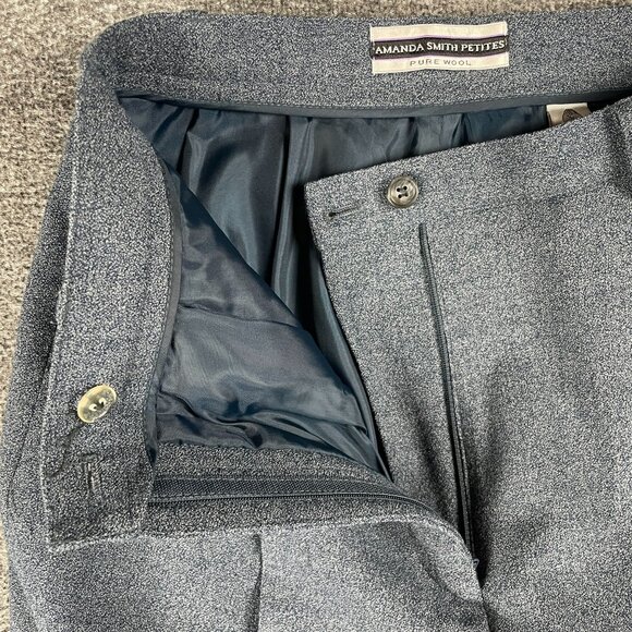 Amanda Smith Petites Pants Womens 8/8p Wool Work Office Capsule Everyday Minimal - Picture 8 of 11